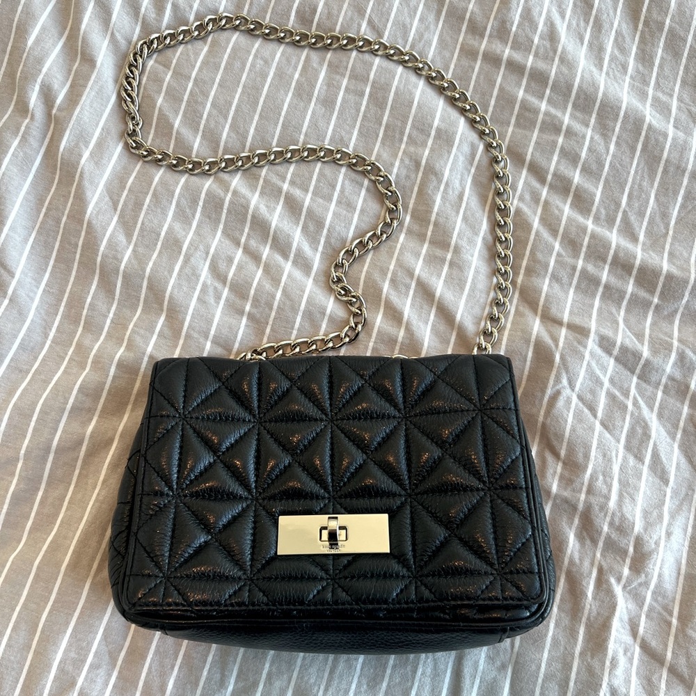 Kate Spade Sedgewick Place Fairlee Shoulder/Crossbody Bag, Black Quilted Leather